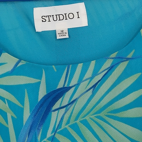 (334) Studio I Woman's Midi length Sleeveless Dress, Size: 12 Color: Blue - Picture 5 of 10